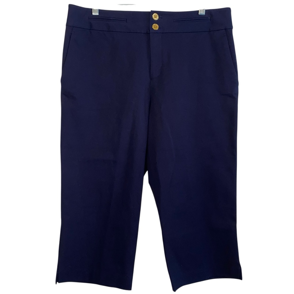 Lauren Ralph Lauren ☆ The Cliffs Navy Capri Crop Pants ☆ Size 12 Petite ☆ NWT